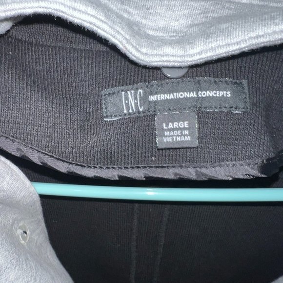 INC International Concepts Women's Large Black / Grey Hoodie Jacket - Picture 2 of 3